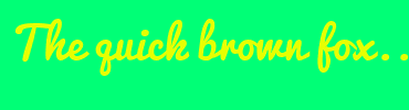 Image with Font Color E7FF00 and Background Color 00FF76